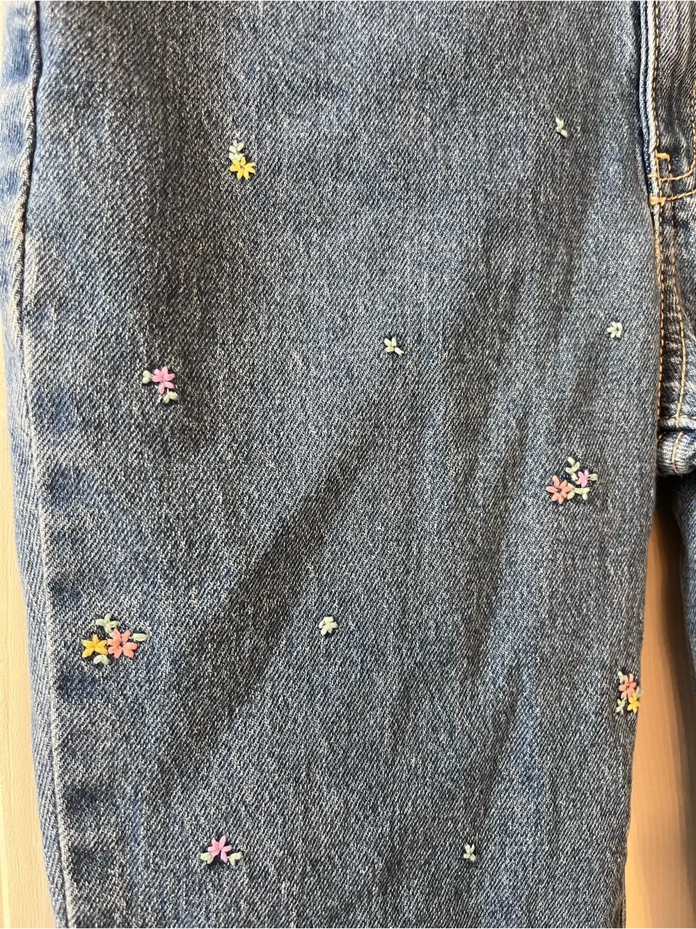 Old Navy Kids BUNDLE Two Jeans Embroidered Flare Jeans & Skinny Heart Jeans